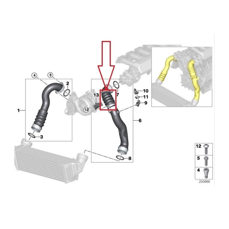 Rura Turbo Intercoolera Bmw X X