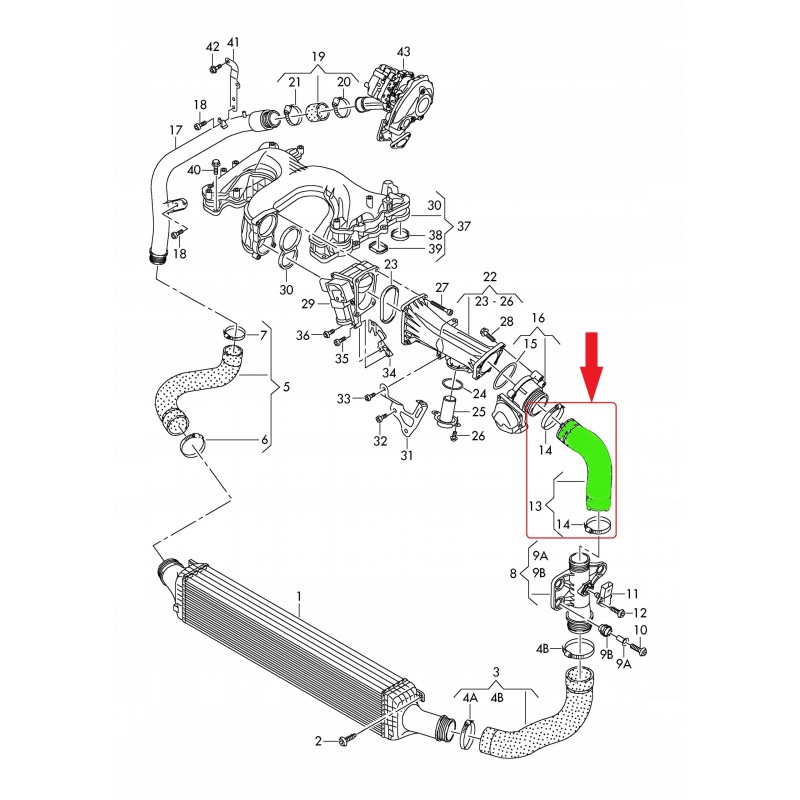 Rura Intercoolera Audi A Tdi G Ae
