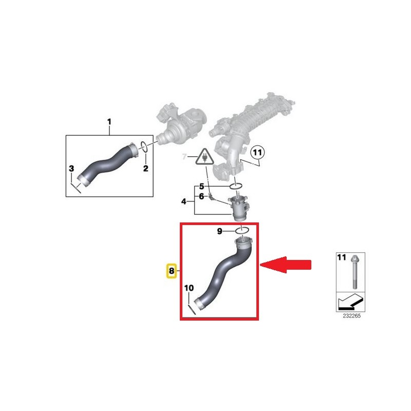 RURA WĄŻ TURBO INTERCOOLERA BMW X1 E84 316d 318d 11618513289