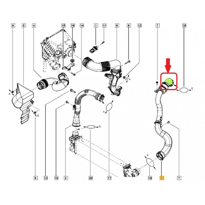 Tuyau Turbo Pour Opel Vivaro A 2.0 CDTi & Renault Trafic II 2.0 DCi - Pièce Neuve Référence 8200923261