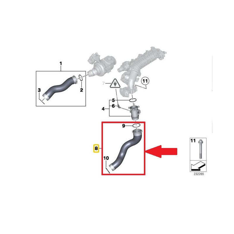RURA WĄŻ TURBO INTERCOOLERA BMW 11614742748