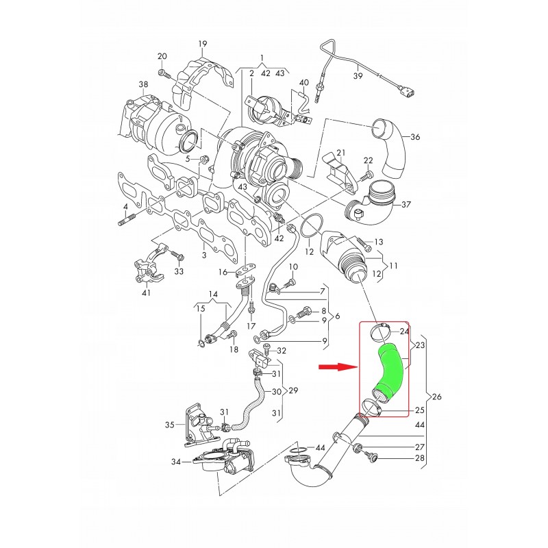 RURA WĄŻ AUDI SEAT SKODA VW 1 6 2 0 TDI 04L145828D