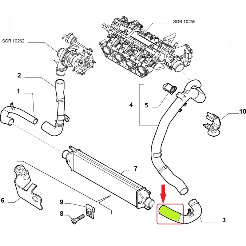 RURA WĄŻ TURBO ALFA ROMEO MITO 1 4 TURBO 50518982