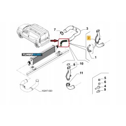 RURA PRZEWÓD WĄŻ TURBO INTERCOOLERA FIAT DOBLO 1.3 D Multijet 52087203 52091408