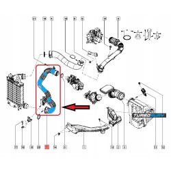 PRZEWÓD RURA WĄŻ TURBO INTERCOOLERA RENAULT KADJAR 1.6 dCi 14460HX40B