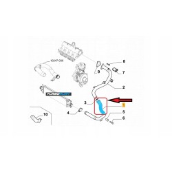 PRZEWÓD RURA WĄŻ TURBO INTERCOOLERA FIAT DOBLO 1.6 D Multijet 52087205 52005211