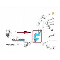PRZEWÓD RURA WĄŻ TURBO INTERCOOLERA JEEP COMPASS 2.0 CRD 52083041 51966321