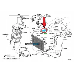 PRZEWÓD RURA WĄŻ TURBO INTERCOOLERA TOYOTA AVENSIS 2.0 D 1734226080 17342-26080 1736126030 17361-26030