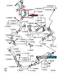 PRZEWÓD RURA TURBO INTERCOOLERA MITSUBISHI LANCER VIII EVO X 2.0 D 1505A340 1505A342