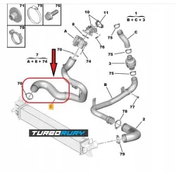 PRZEWÓD TURBO INTERCOOLERA CITROEN JUMPER 2.0 2.2 HDI CHŁODNIA 1179000390 1614084380 24528585