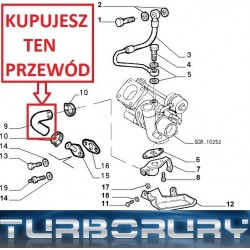 Przewód intercoolera spływu oleju Alfa Romeo Fiat Lancia 46456214