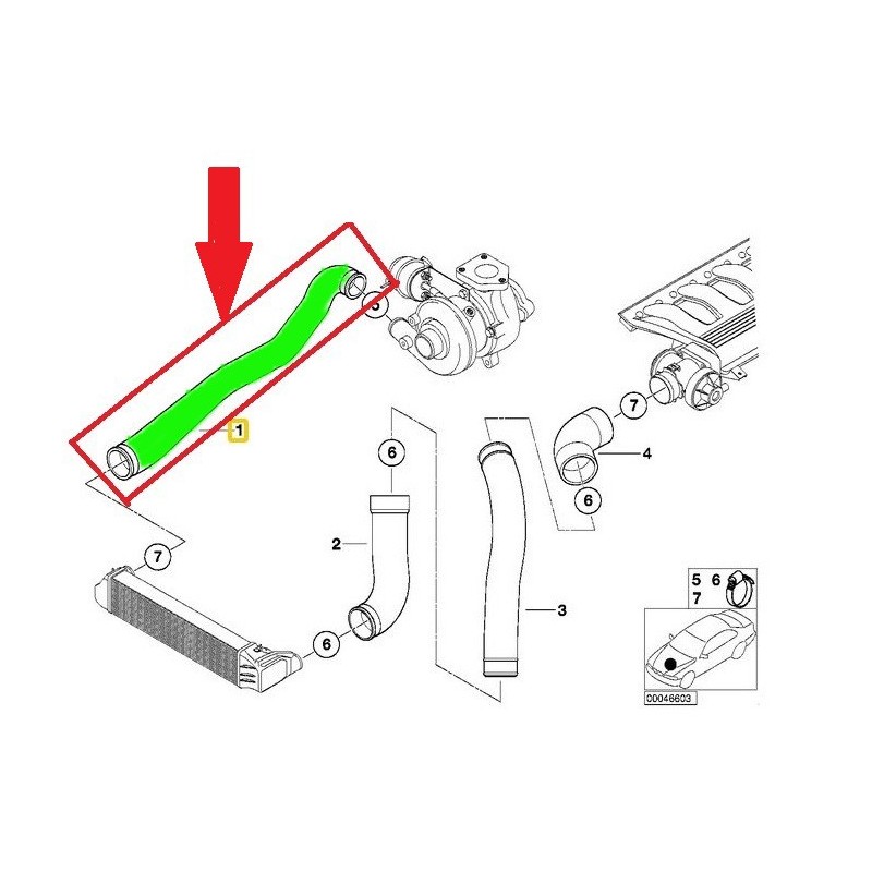 PRZEWÓD TURBO INTERCOOLERA BMW E46 M47 318d 11617788574