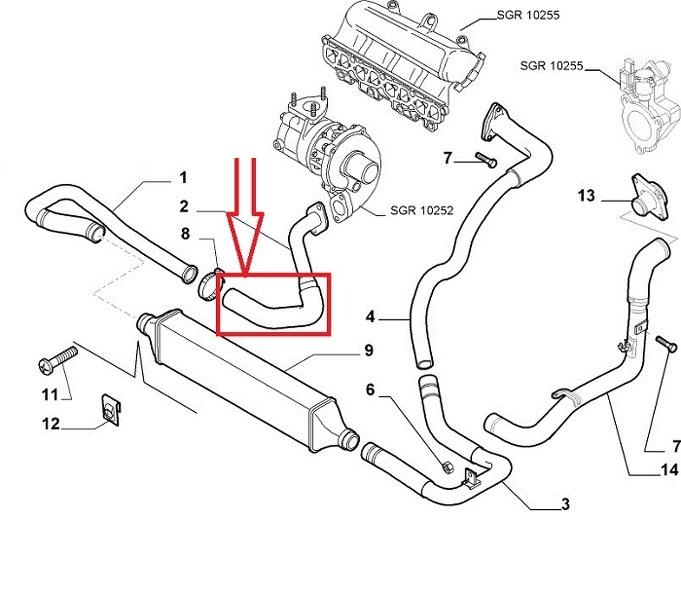 TUBO TURBO D’ARIA MANICOTTO INTERCOOLER ALFA ROMEO FIAT ... fiat 500c wiring diagram 