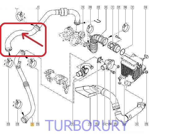 RENAULT MEGANE SCENIC II 1.5 dCi TURBO INTERCOOLER HOSE ...